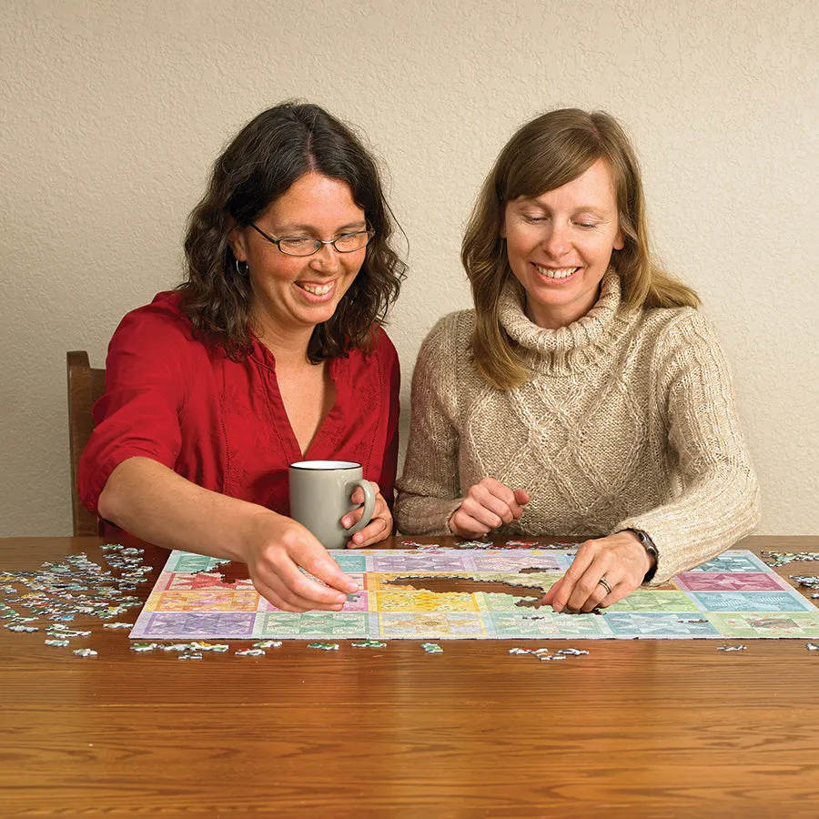 Cobble Hill Star Quilt Seasons puzzle 1000 piese quilt