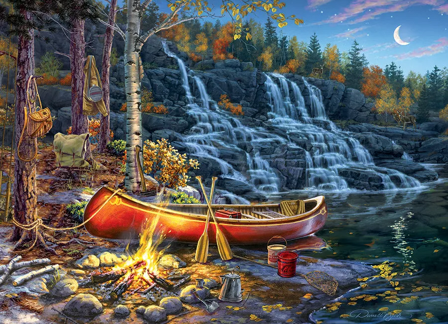 Cobble Hill Waterfall Camp puzzle 1000 piese camping