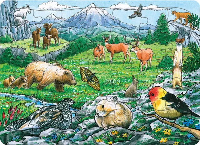 Cobble Hill Rocky Mountain Wildlife puzzle 35 piese cu tavita