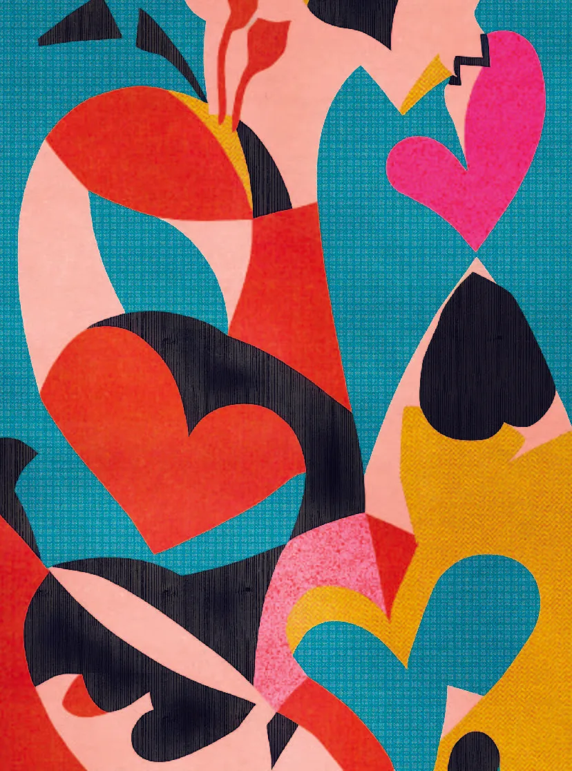 Eklektik Pieces Lovestruck puzzle 495 piese cuplu geometric