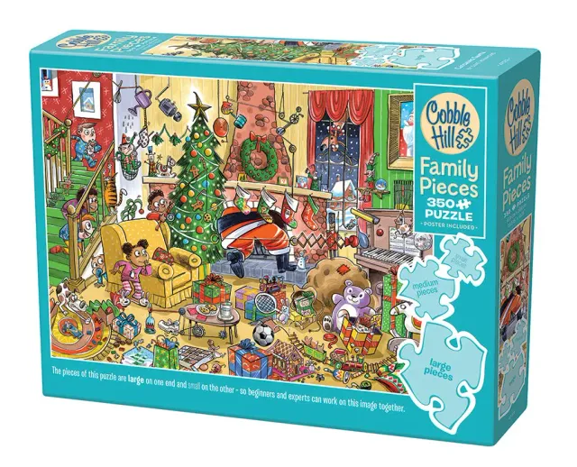 Cobble Hill Catching Santa puzzle 350 piese familie Craciun