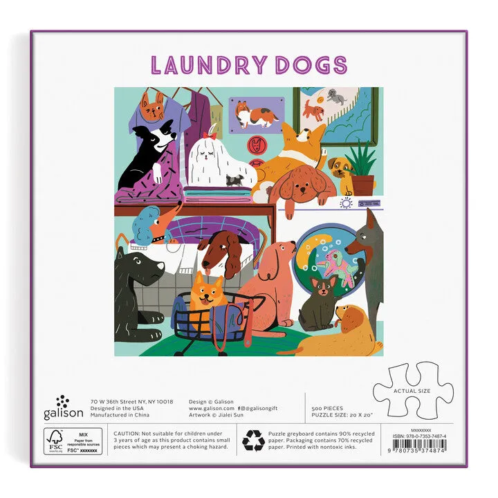 Galison Laundry Dogs puzzle 500 piese 50,8x50,8 cm