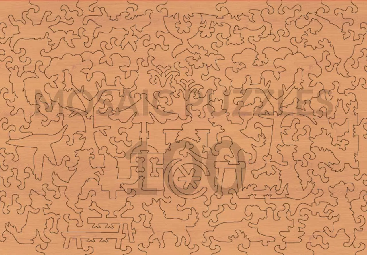 Mosaic Puzzles Loyal Companions puzzle lemn 100 piese câini