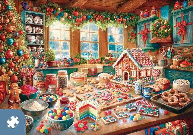 Mosaic Traditions Gingerbread Feast puzzle carton 1000 piese