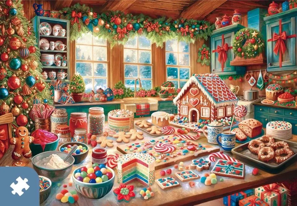 Mosaic Traditions Gingerbread Feast puzzle carton 1000 piese