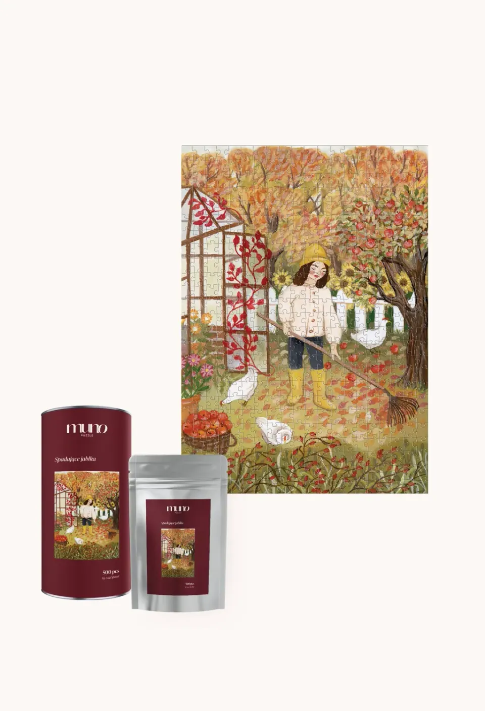 Muno Puzzle Spadajace Jablka puzzle 500 piese mere