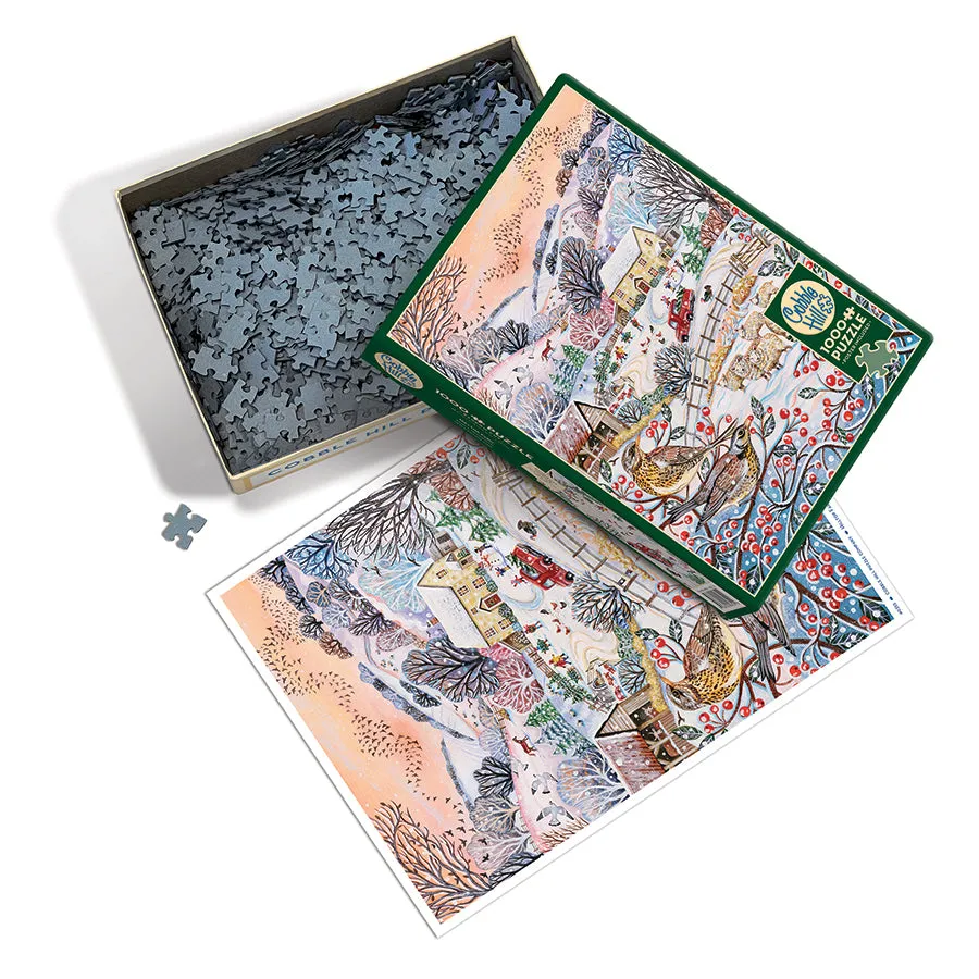 Cobble Hill Hilltop Farm puzzle 1000 piese iarnă