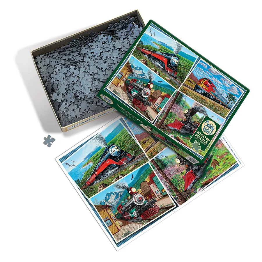 Cobble Hill Historic Locomotives puzzle 1000 piese trenuri
