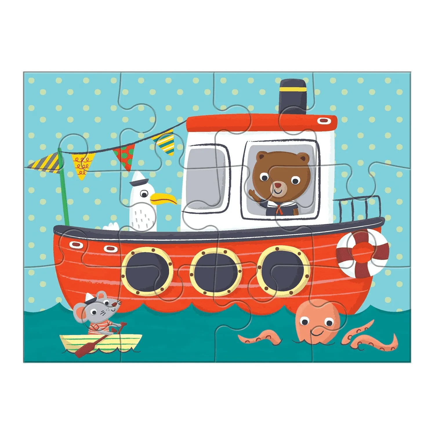 Mudpuppy Transportation 4-in-a-Box puzzle copii 4-12 piese