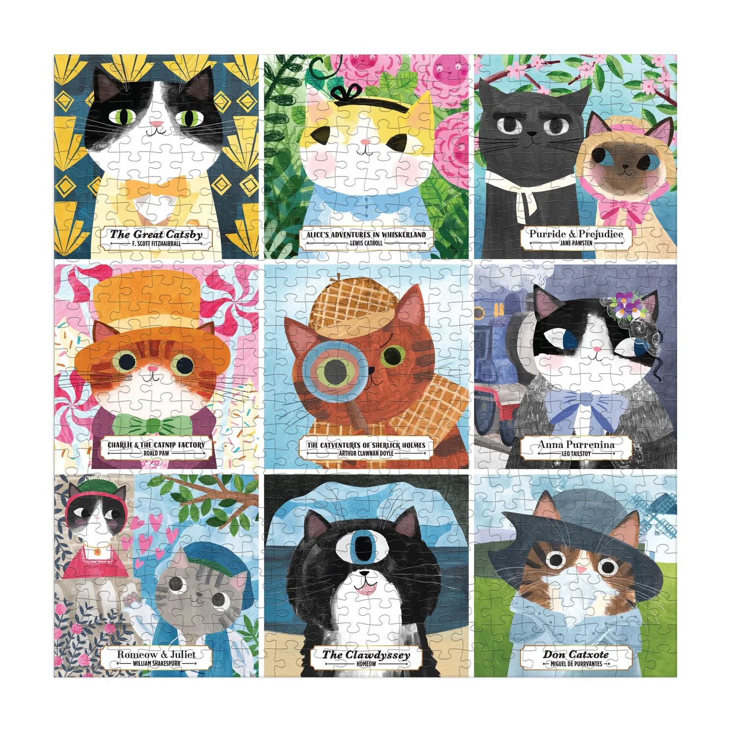 Mudpuppy Bookish Cats puzzle 500 piese pisici