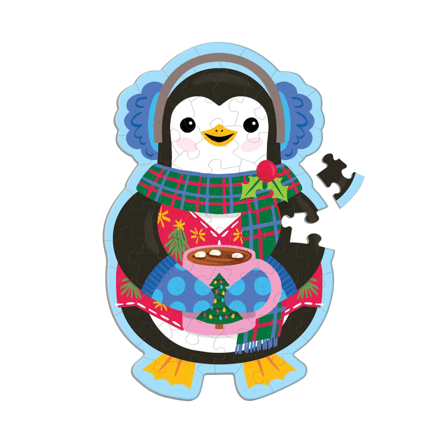 Mudpuppy Hot Cocoa Penguin puzzle 48 piese cacao