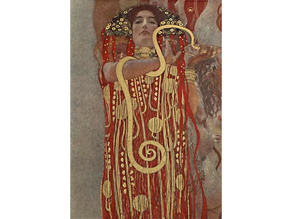 Mosaic Puzzles Hygieia Klimt puzzle lemn 500 piese aur