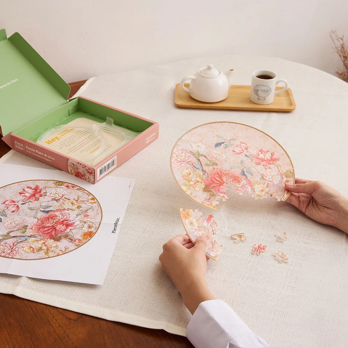 PieceRelax Puzzle Plate Peony PL1008 puzzle farfurie bujori