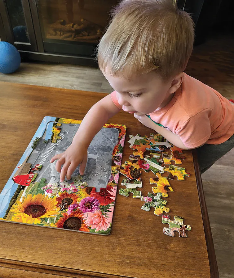 Cobble Hill Sunshine Farm puzzle tavă 35 piese fermă