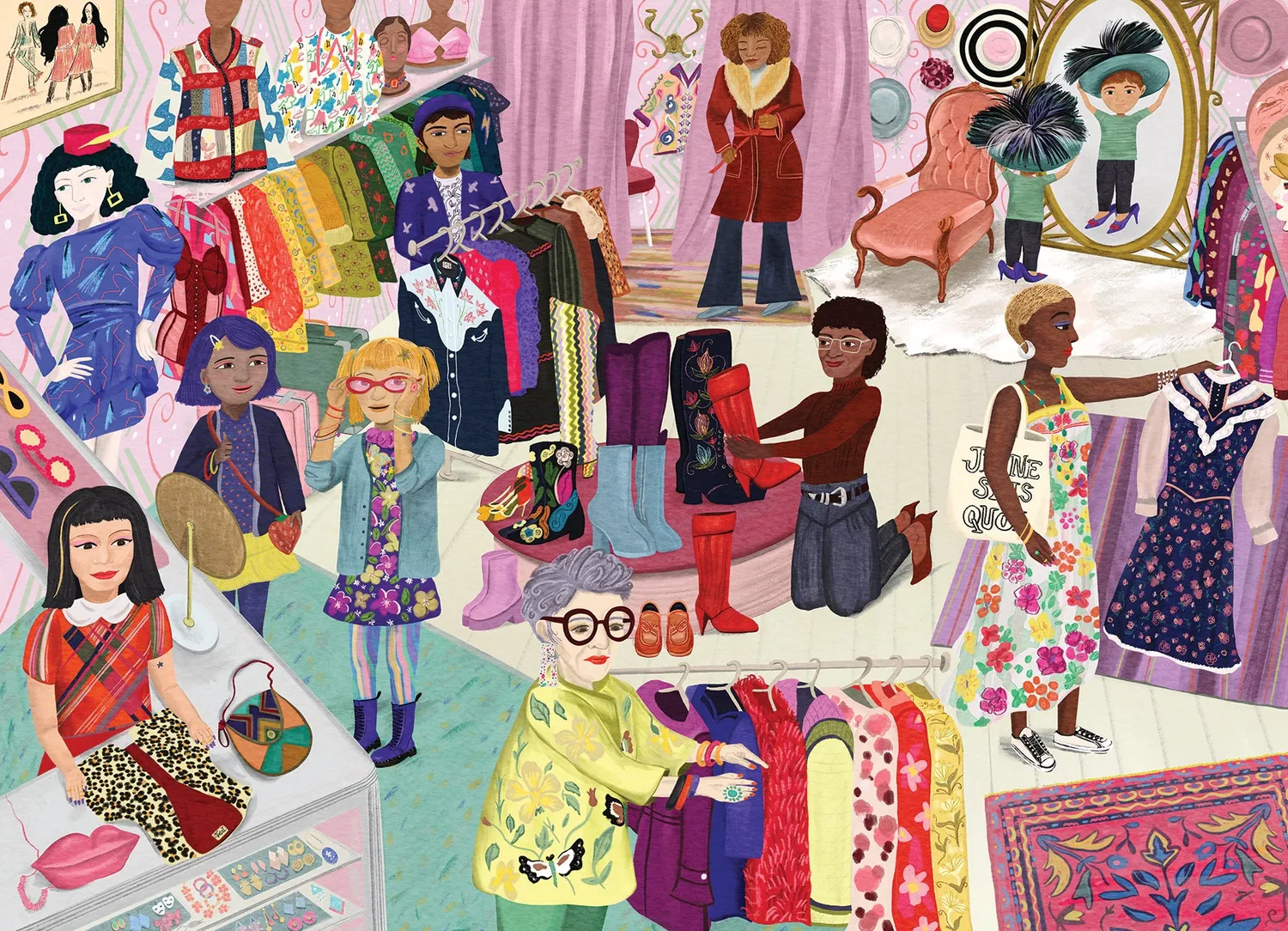Cobble Hill Vintage Shop puzzle 1000 piese moda
