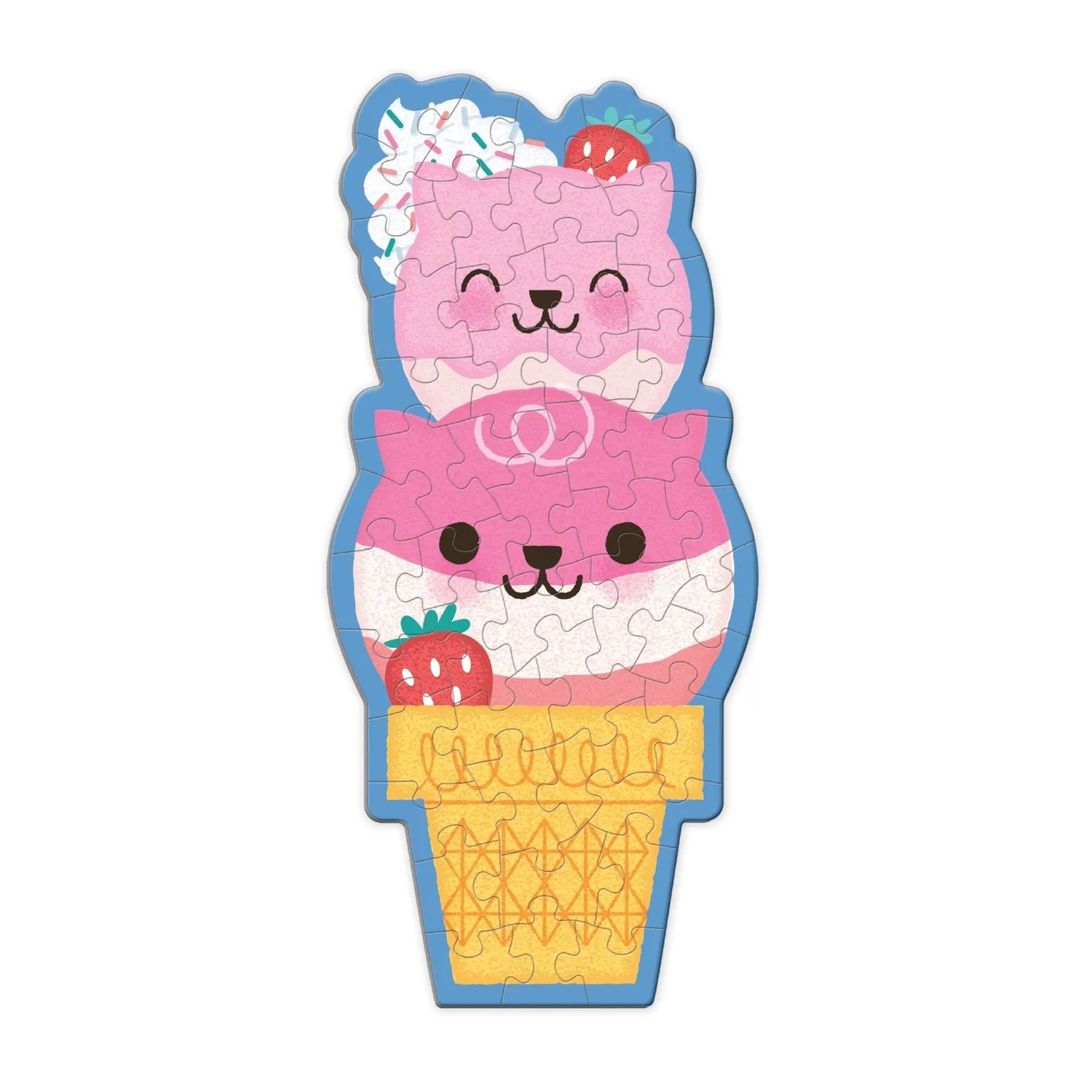 Mudpuppy Strawberry Cat Cone puzzle 48 piese parfumat