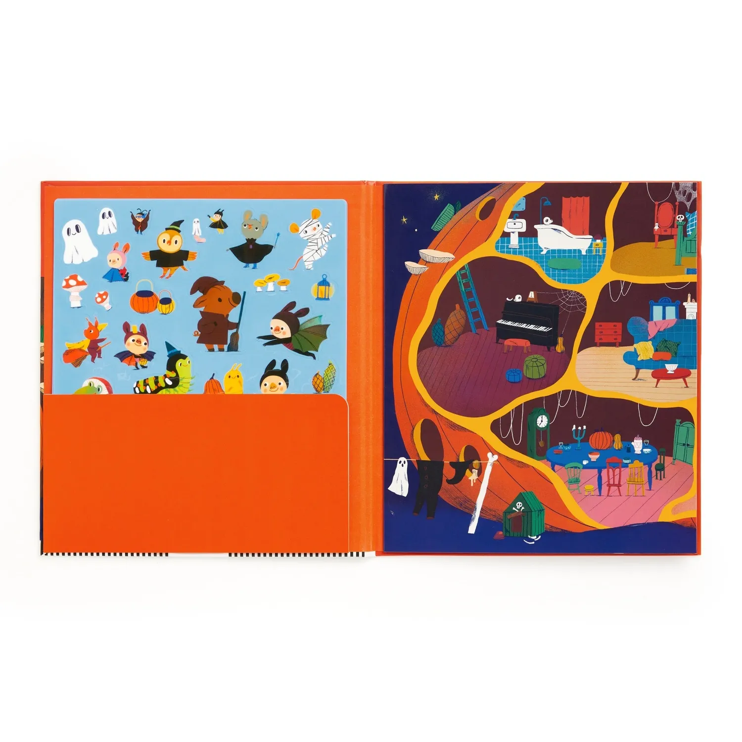 Mudpuppy Pumpkin Village set stickere reutilizabile 70 toamna