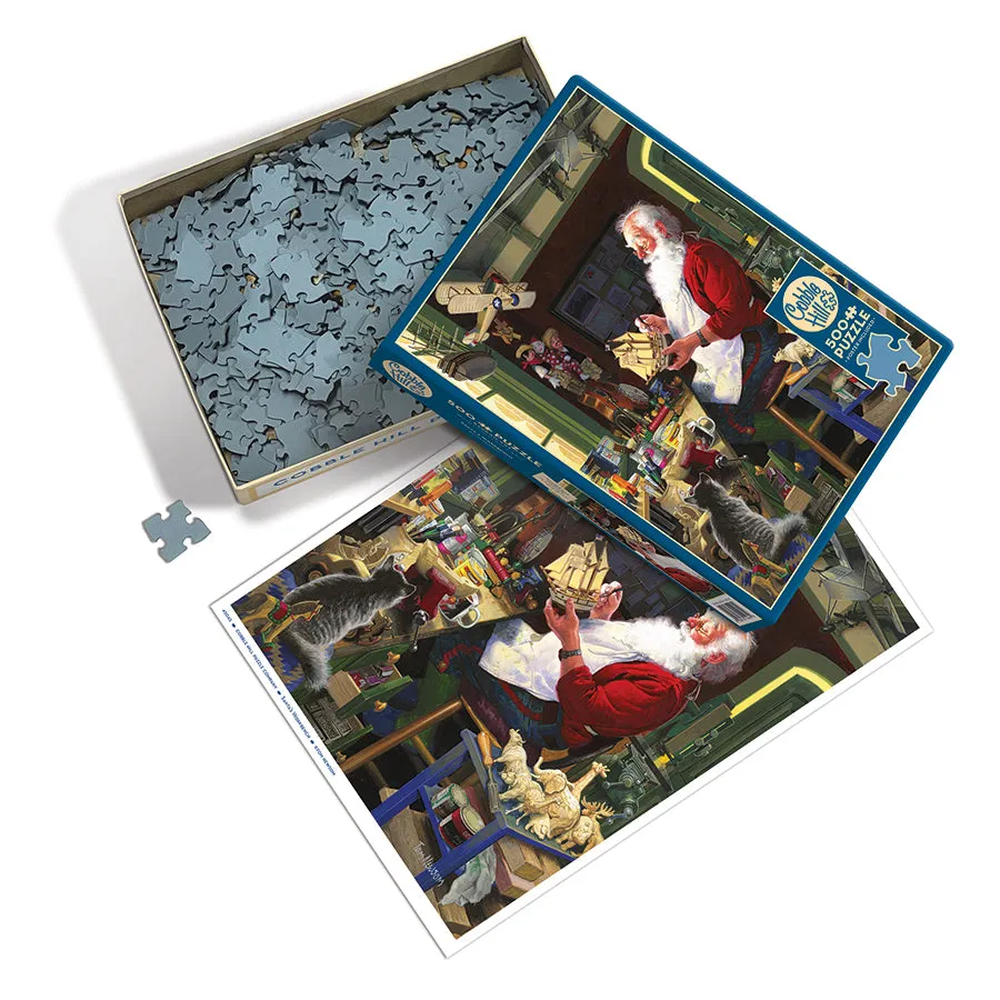 Cobble Hill Santa's Workbench puzzle 500 piese Crăciun