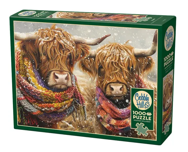 Cobble Hill Brrr! puzzle 1000 piese vaci iarnă