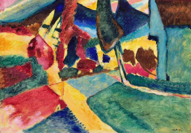 Mosaic Puzzles Landscape with Two Poplars puzzle lemn 1000 piese abstract