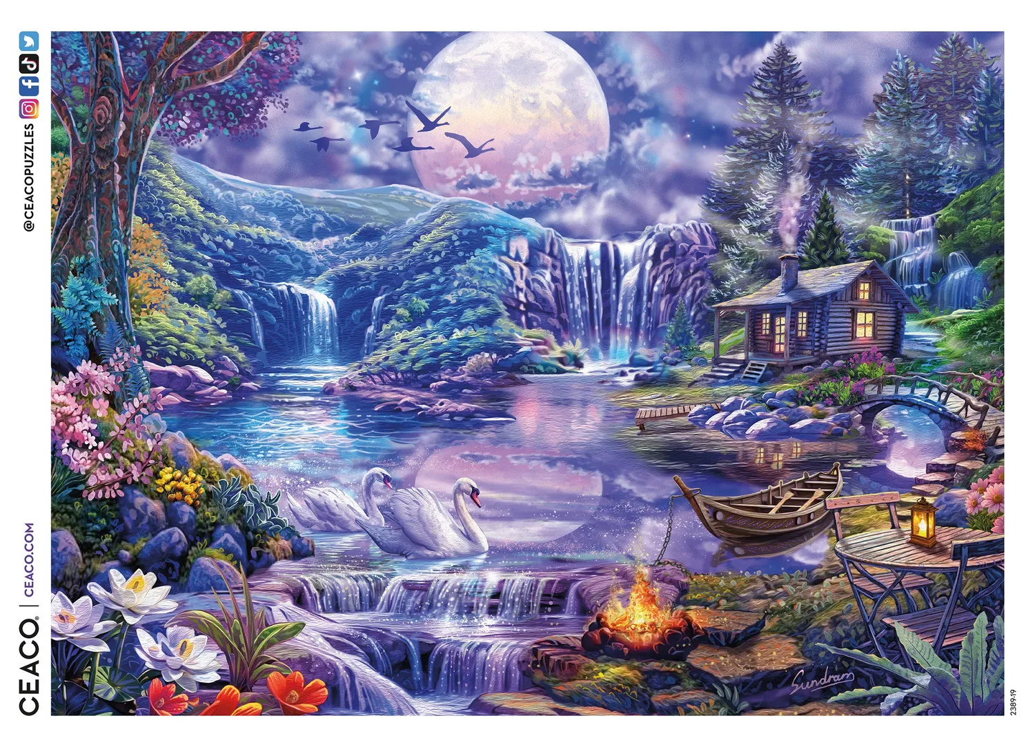 Ceaco EZ 2 Hold Swan Lake Romance puzzle 500 piese