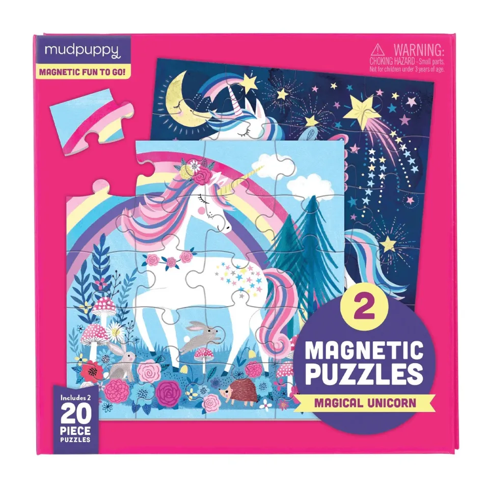 Mudpuppy Magical Unicorn puzzle magnetic 2x20 piese