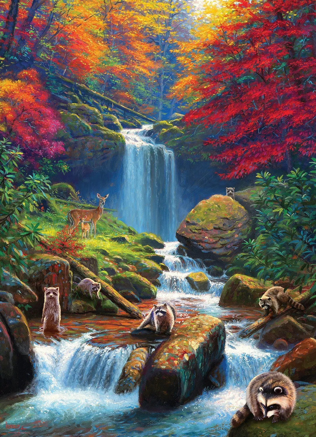 Cobble Hill Mystic Falls in Autumn puzzle 1000 peisaj