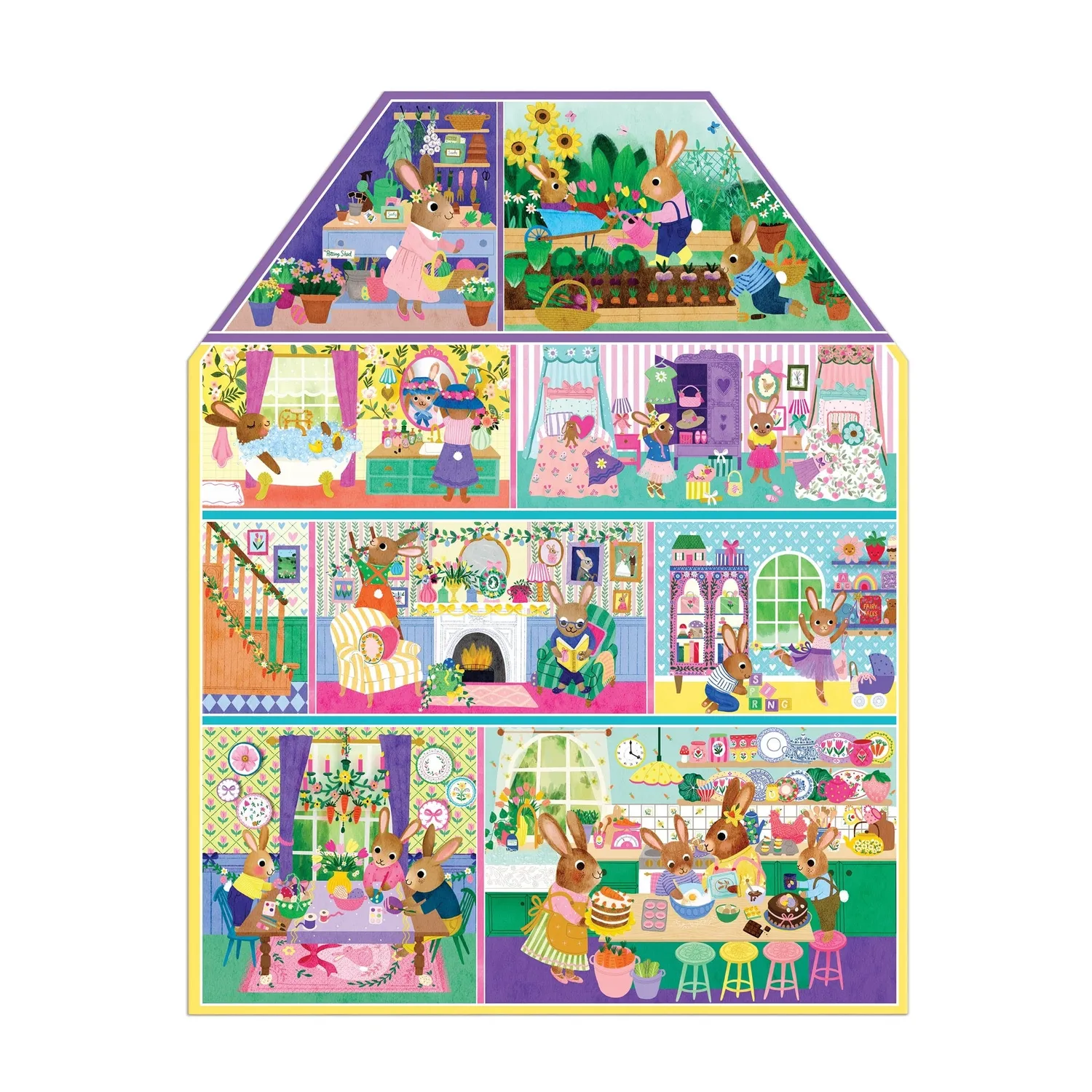 Mudpuppy Cottontail Cottage puzzle casă 100 piese 43x56 cm