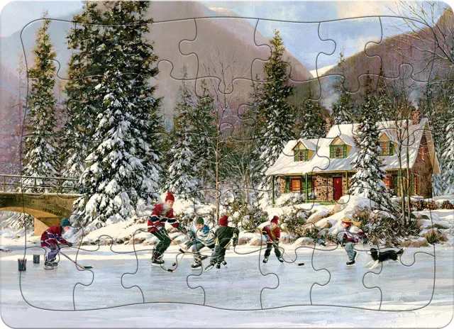 Cobble Hill Hockey Pond puzzle tavă 35 piese copii