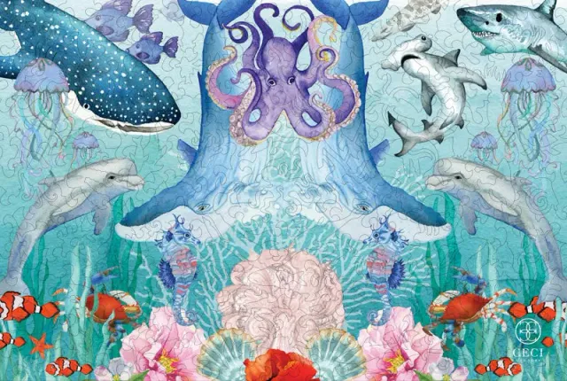 Mosaic Puzzles Under the Sea puzzle lemn 500 piese ocean