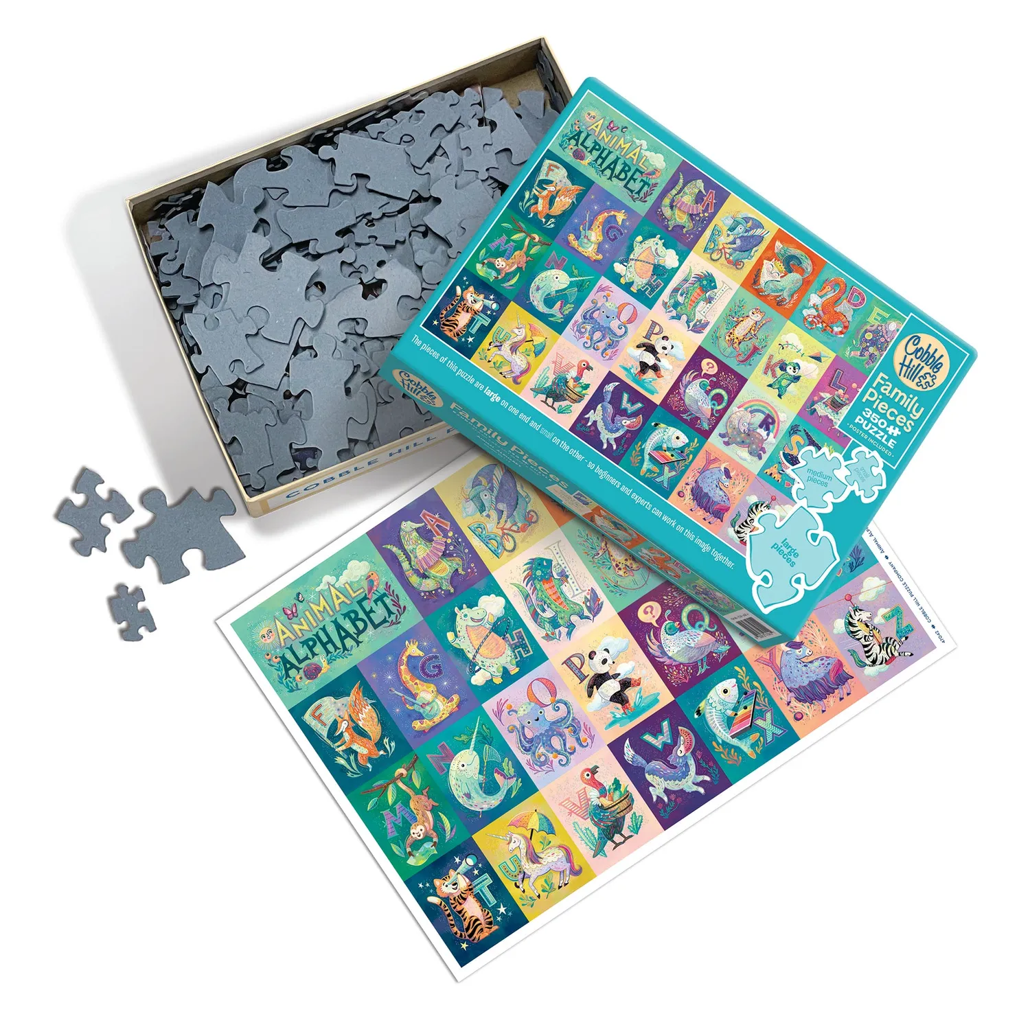Cobble Hill Animal Alphabet puzzle familie 350 piese animale