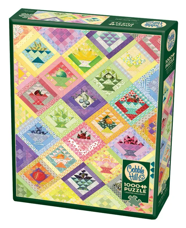Cobble Hill Fruit Basket Quilt puzzle 1000 piese fructe