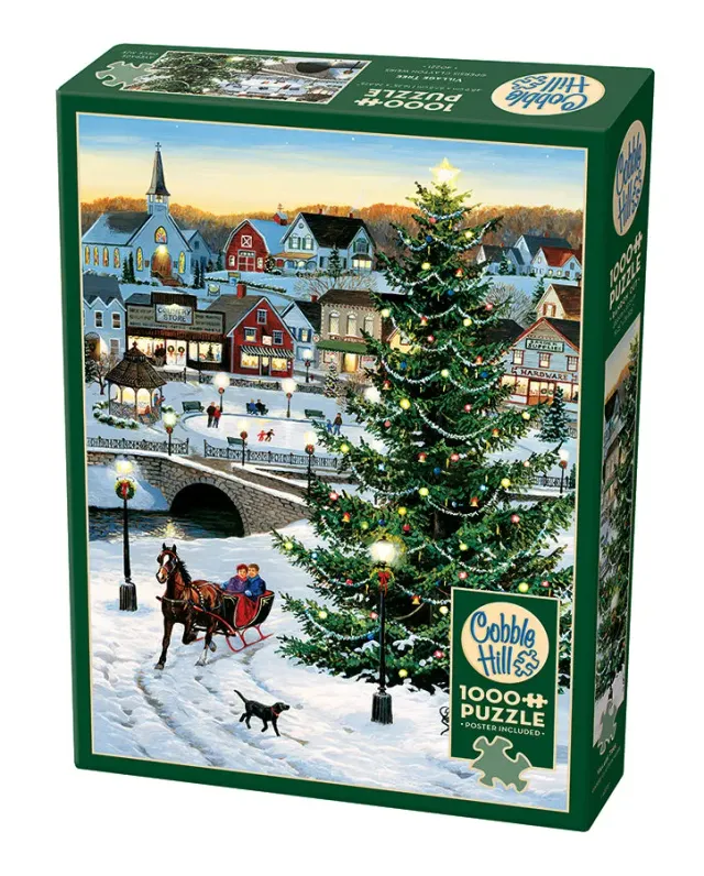 Cobble Hill Village Tree puzzle 1000 piese Crăciun