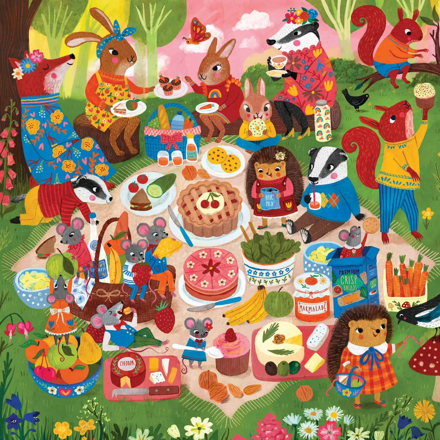 Mudpuppy Woodland Picnic puzzle familie 500 piese 51x51 cm