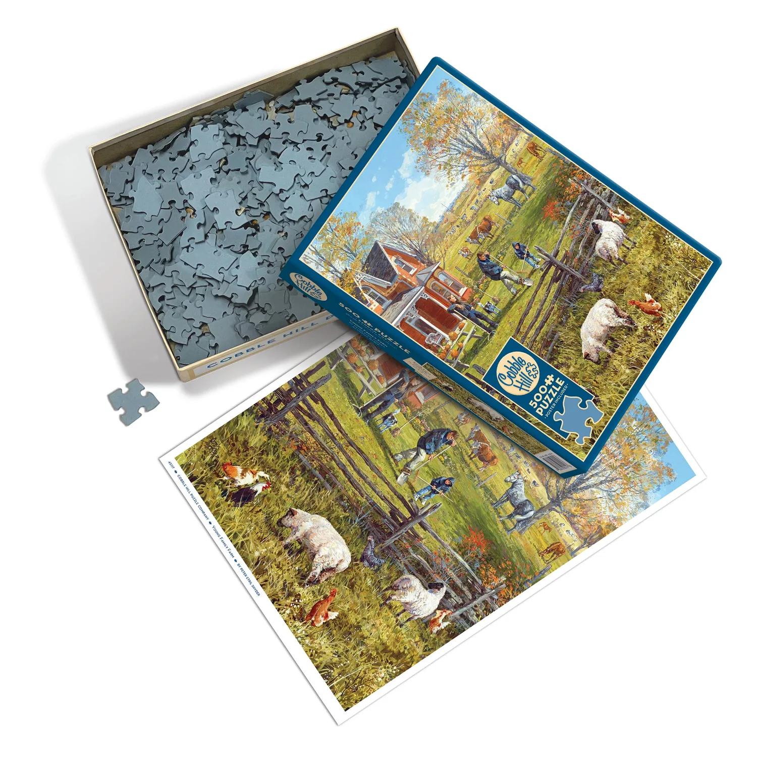 Cobble Hill Young Family Farm puzzle 500 piese toamna