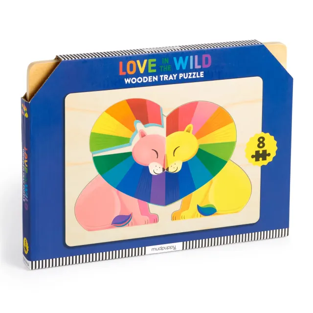 Mudpuppy Love in the Wild puzzle lemn tava 8 piese lei
