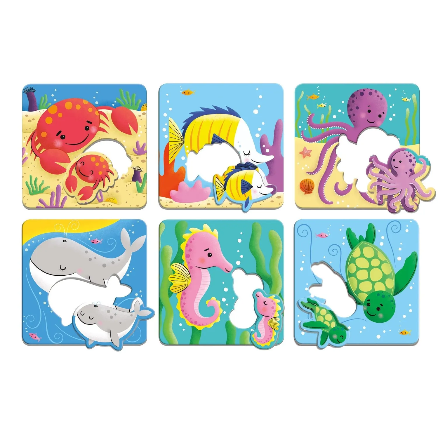 Mudpuppy Ocean Babies puzzle potrivire 6 piese 1-3 ani