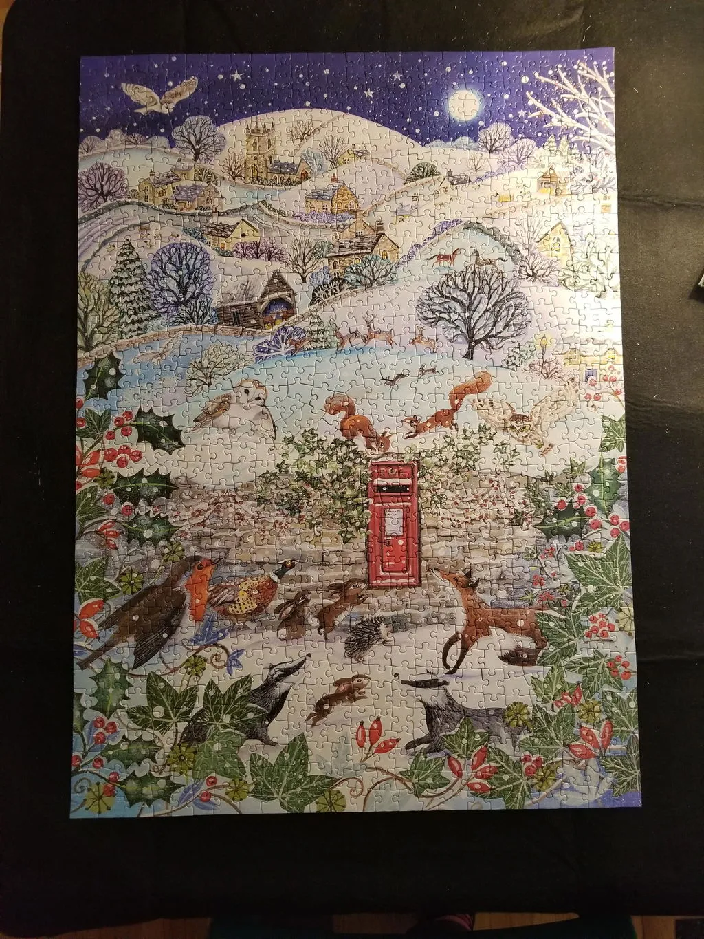 Cobble Hill Village on a Winter Night puzzle 1000 piese iarnă