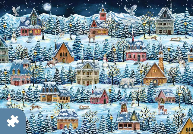 Traditions Winter Village Wanderers puzzle carton 500 piese