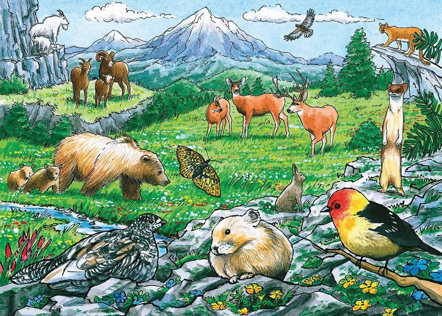 Cobble Hill Rocky Mountain Wildlife puzzle 35 piese cu tavita