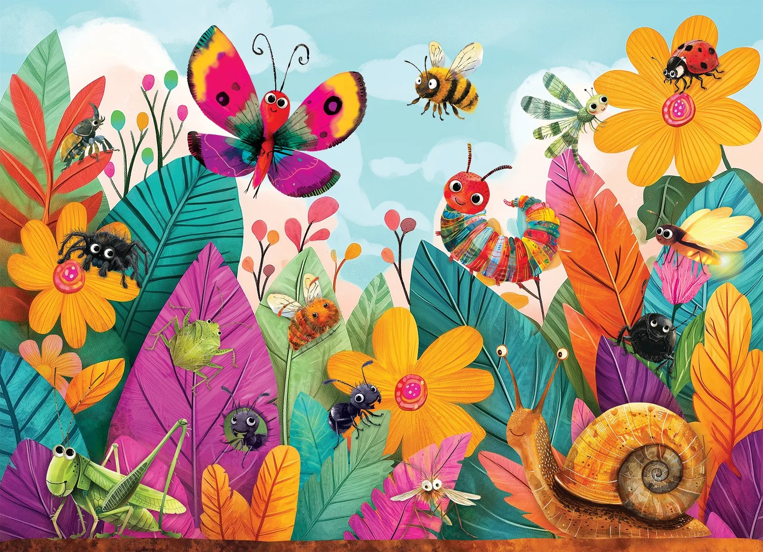 Cobble Hill Bugs and Blossoms puzzle tavita 35 piese copii