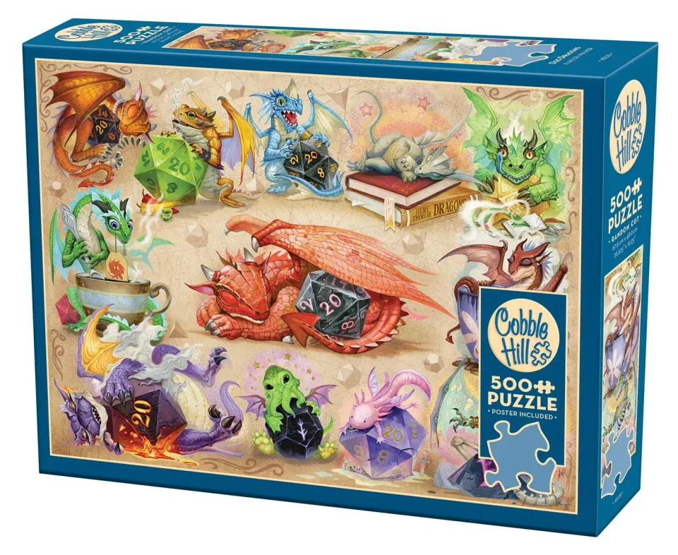 Cobble Hill D20 Dragons puzzle 500 piese dragoni