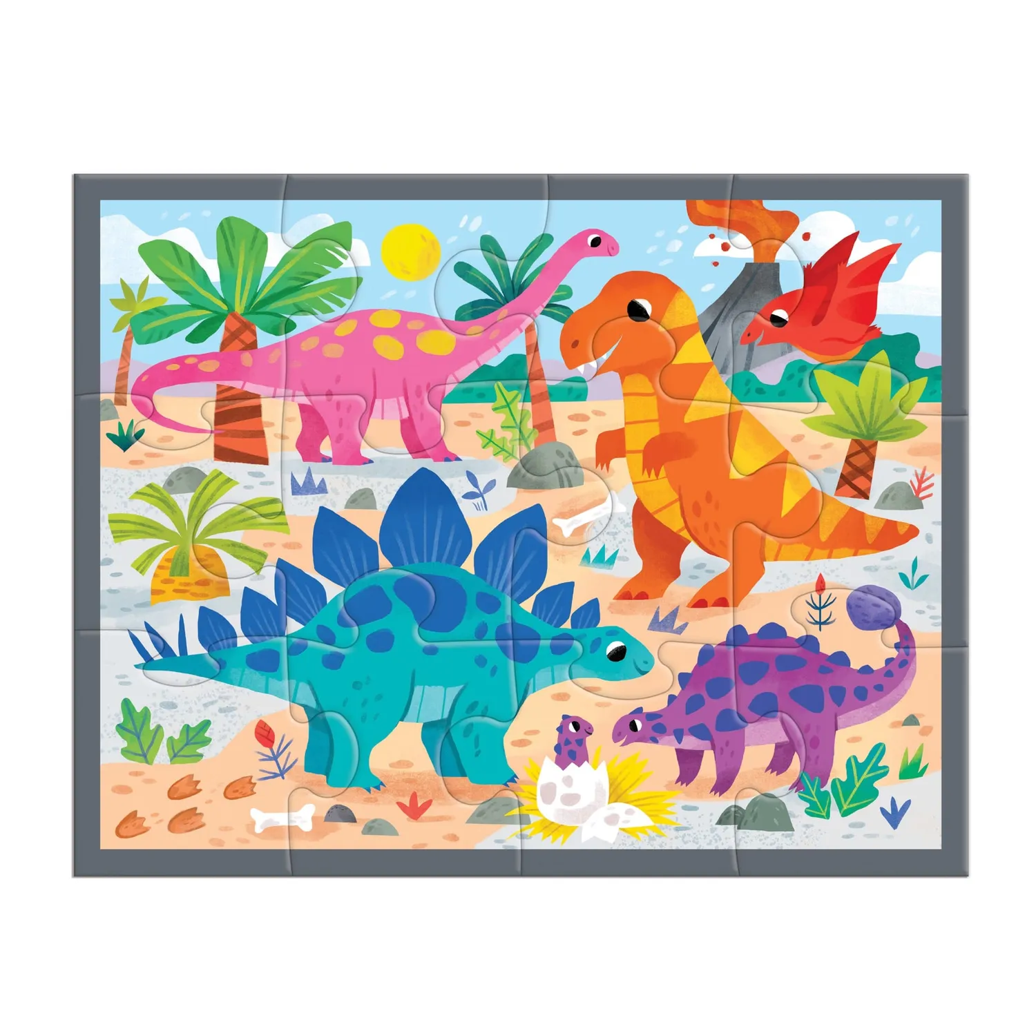Mudpuppy Mighty Dinosaurs puzzle 12 piese dinozauri