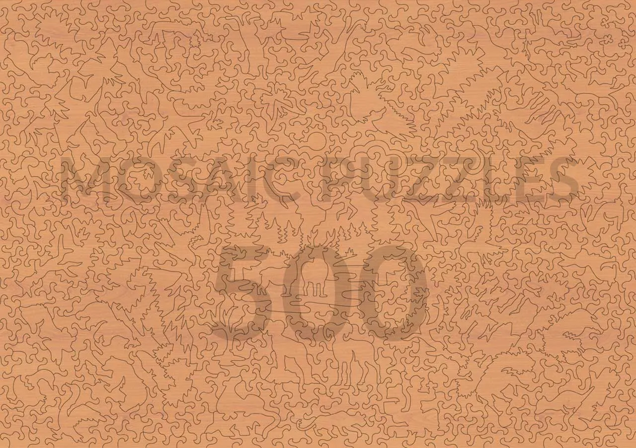 Mosaic Puzzles Wooden Path Autumn puzzle lemn 500 piese