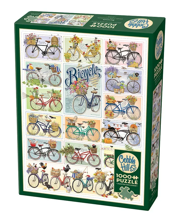 Cobble Hill Bicycles puzzle 1000 piese colaj biciclete
