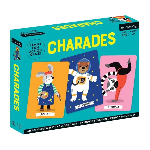 Mudpuppy Charades joc de mimă 30 carduri familie