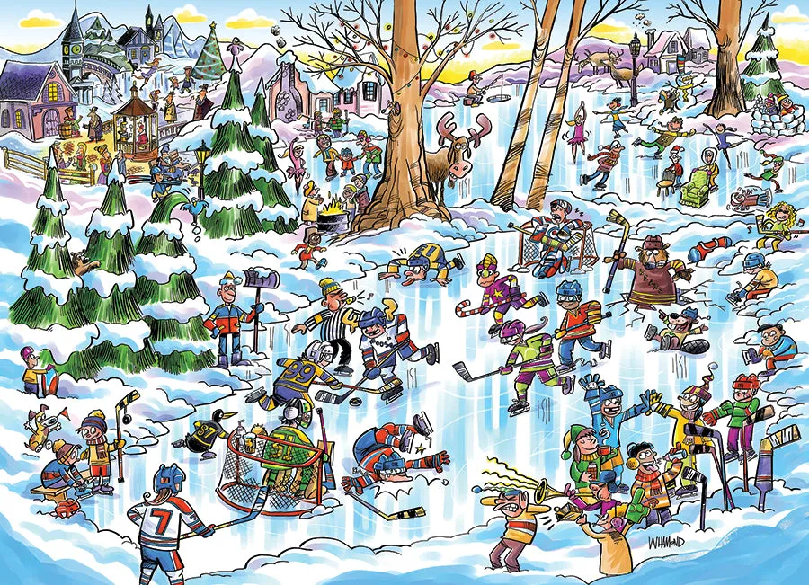 Cobble Hill Hockey Town puzzle familie 350 piese hochei