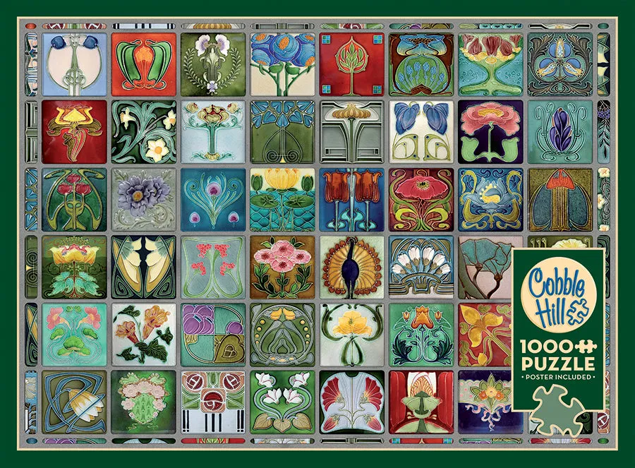 Cobble Hill Art Nouveau Tiles puzzle 1000 piese vitraliu