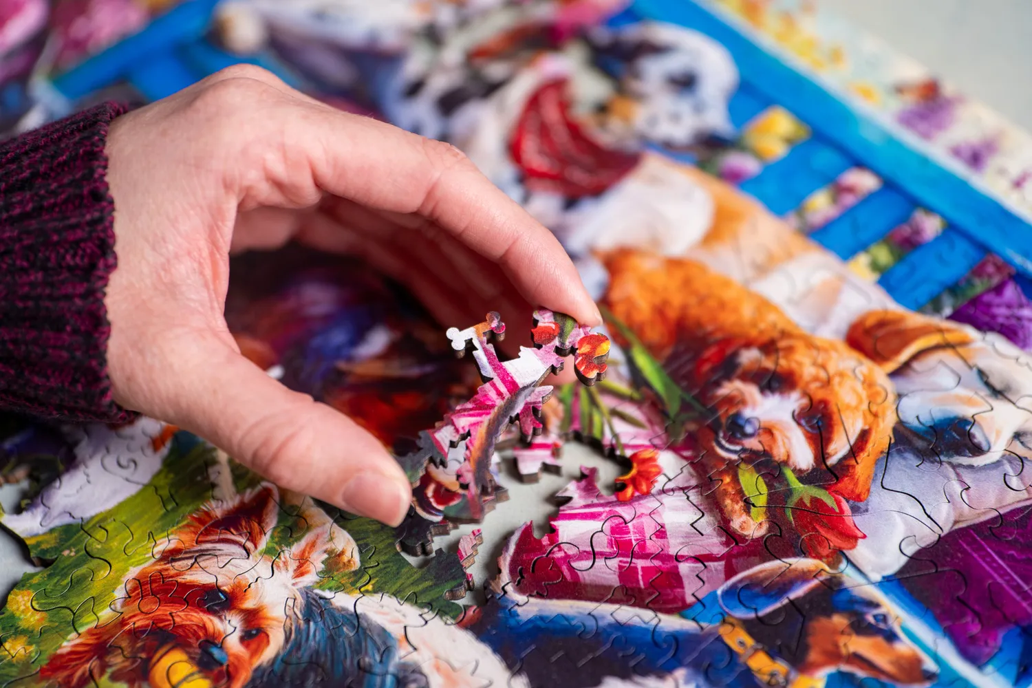 Mosaic Puzzles Joyful Paws puzzle lemn 50 piese copii căței