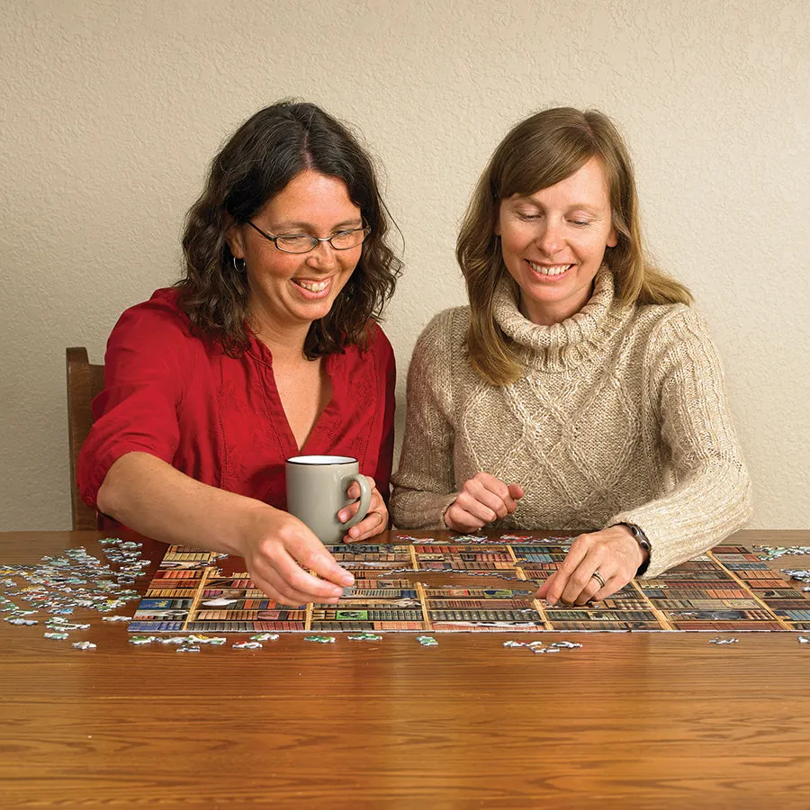 Cobble Hill Cat Library puzzle 1000 piese pisici